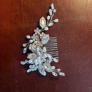 Silver rhinestone hair piece